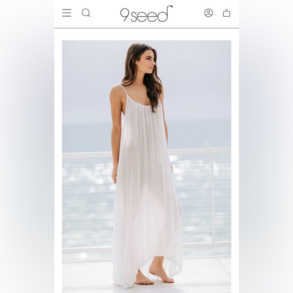 9 Seed TULUM low back maxi in lightweight gauze - white- one size - Picture 1 of 7